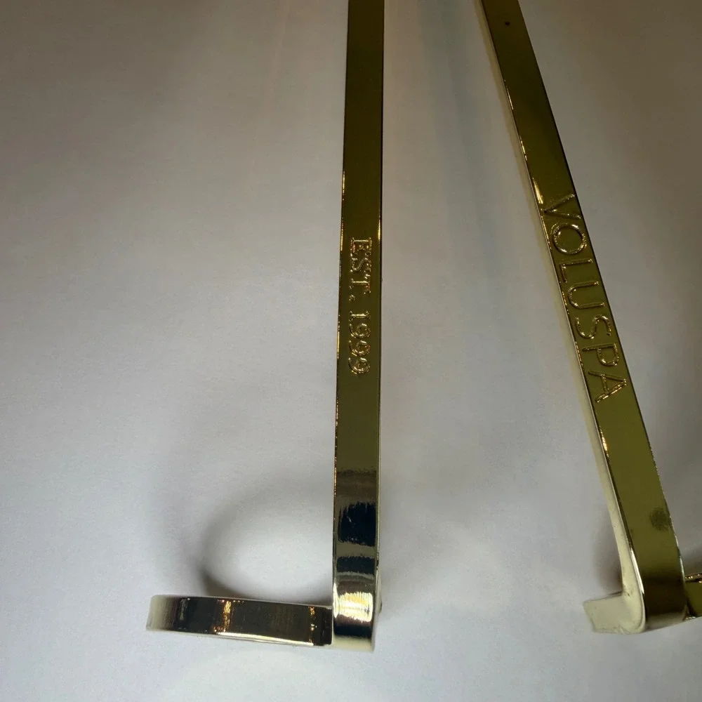 Voluspa Gold Tone Metal Candle Wick Trimmer Engraved Logo Polished Finish